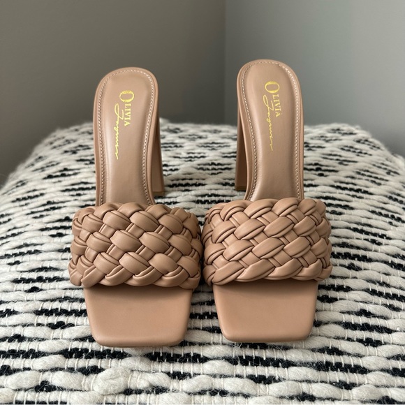 Forever 21 Nude Braided Strap Block Heels - Picture 6 of 7